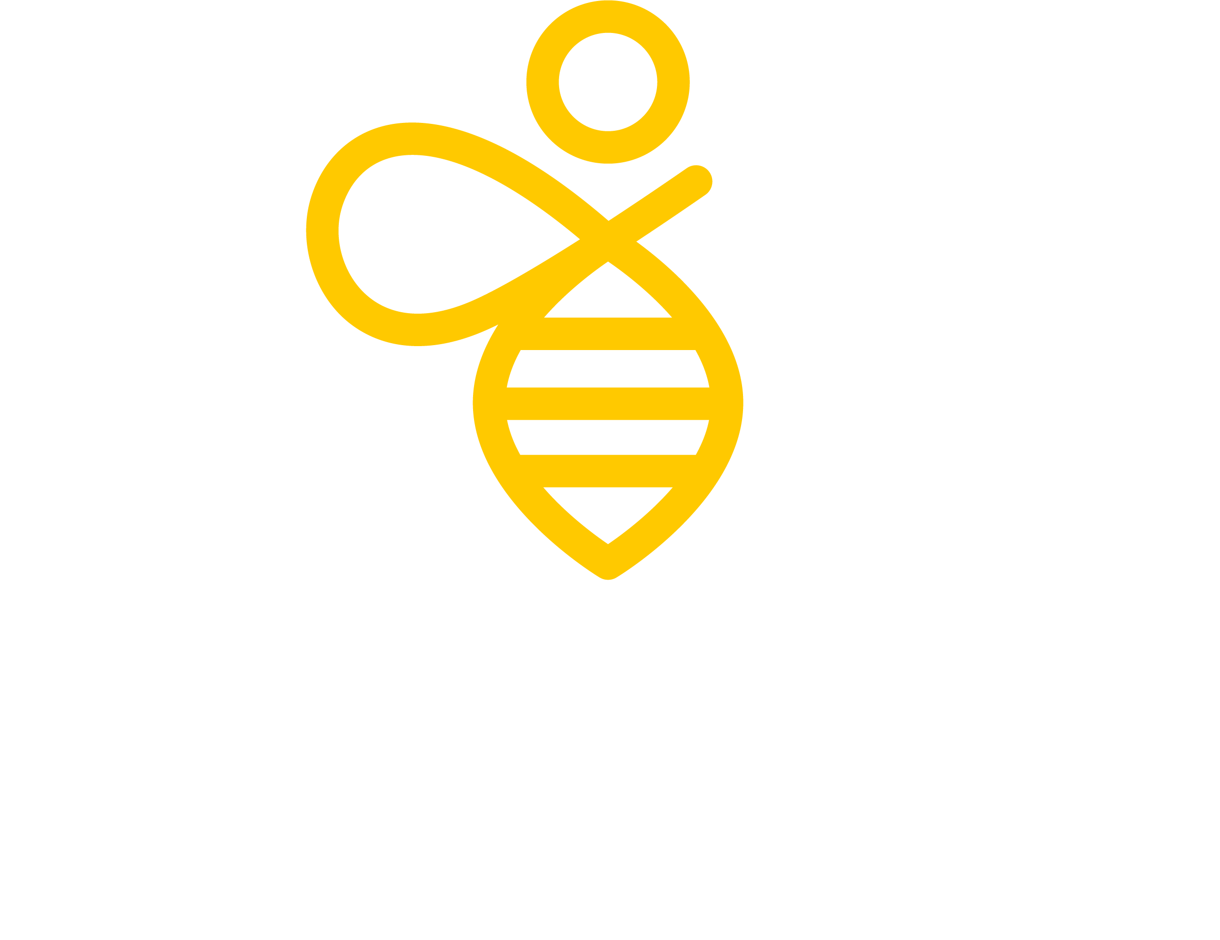 ClarityBee – keltainen pystylogo